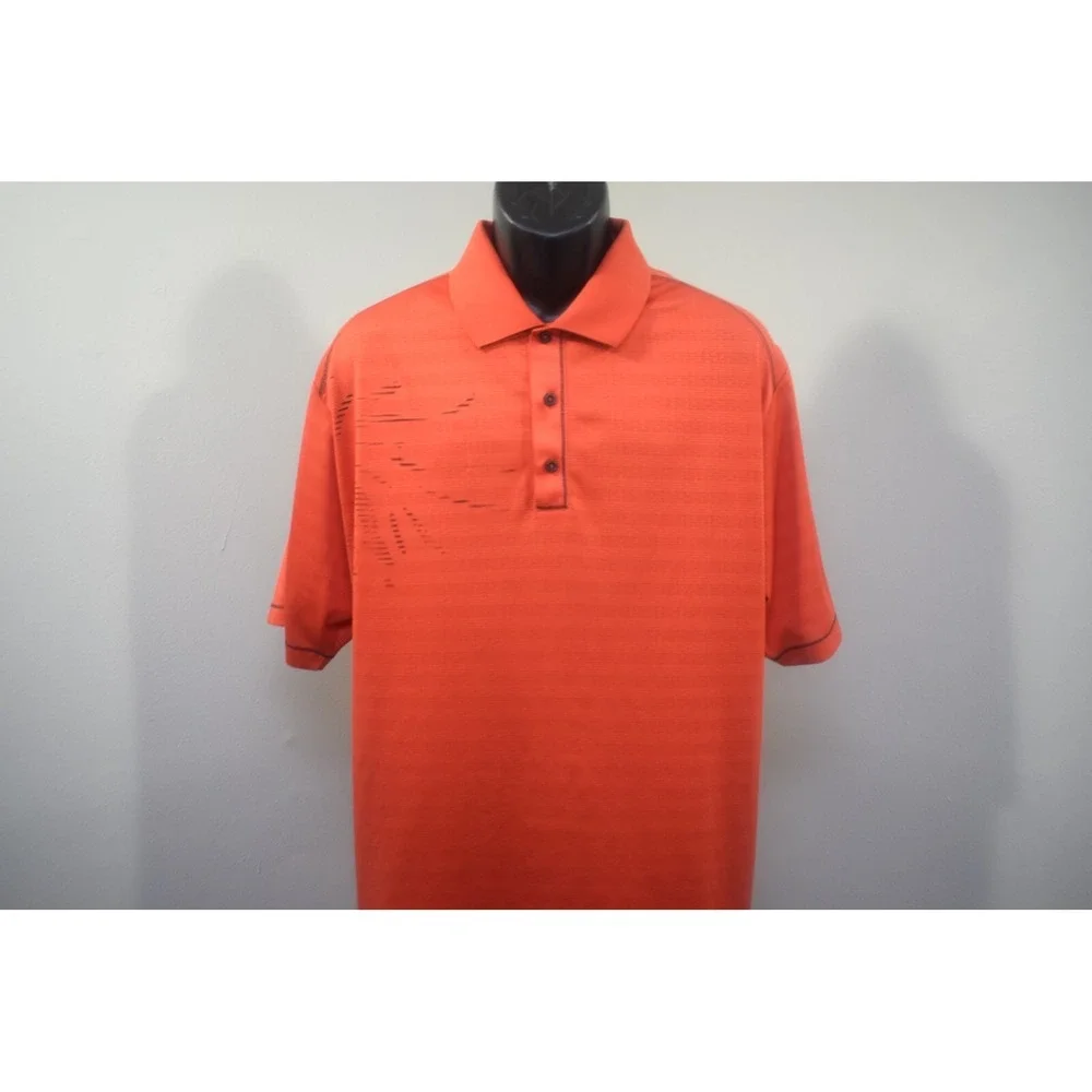 Adidas Golf Polo ClimaCool Performance Short Sleeve Orange Mens Size 2XL XXL